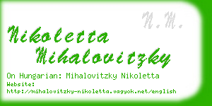 nikoletta mihalovitzky business card